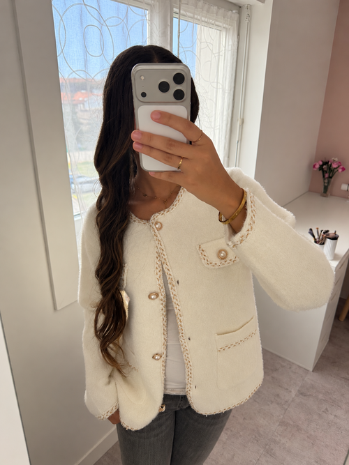 Cardigan à boutons - Blanc