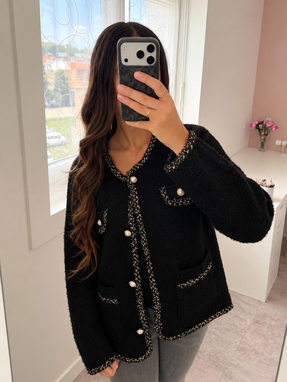 Cardigan à boutons - Noir