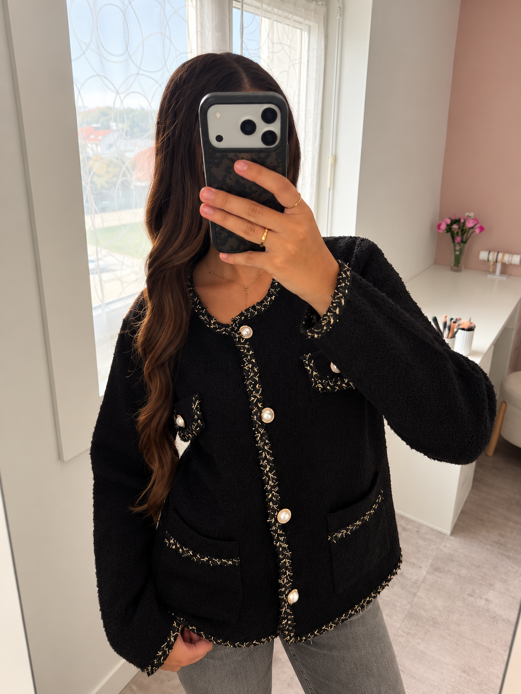 Cardigan à boutons - Noir